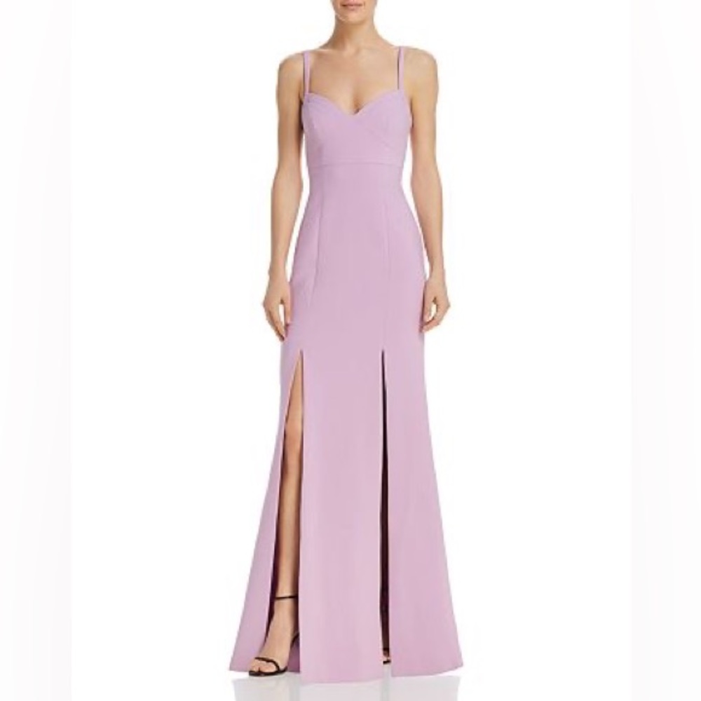 LIKELY Alameda Slit-Front Gown in Twilight Mist